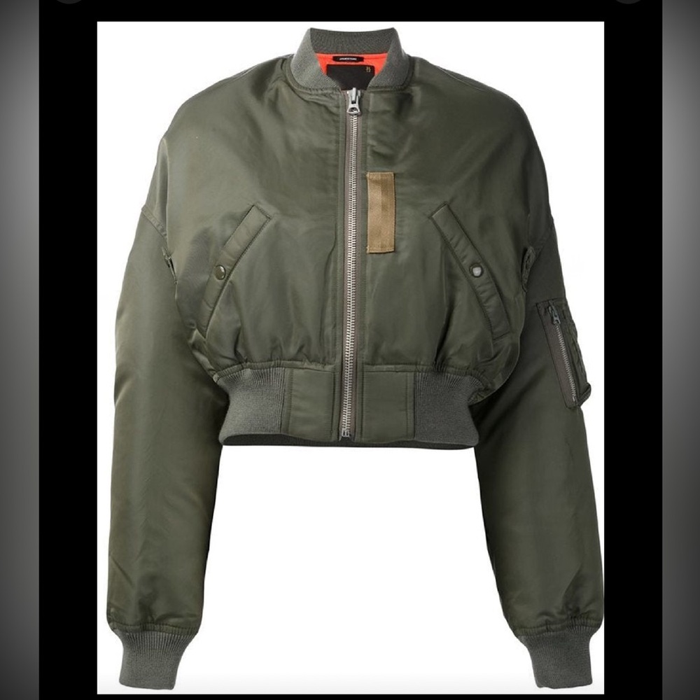 R13 Bomber Jacket, Xsmall Olive Green Bomber Jacket - Picture 1 of 13